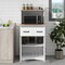 White Wooden Kitchen Cabinet with Microwave Stand | Upgrade Kitchen Storage